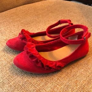 Girls dress faux suede flats.